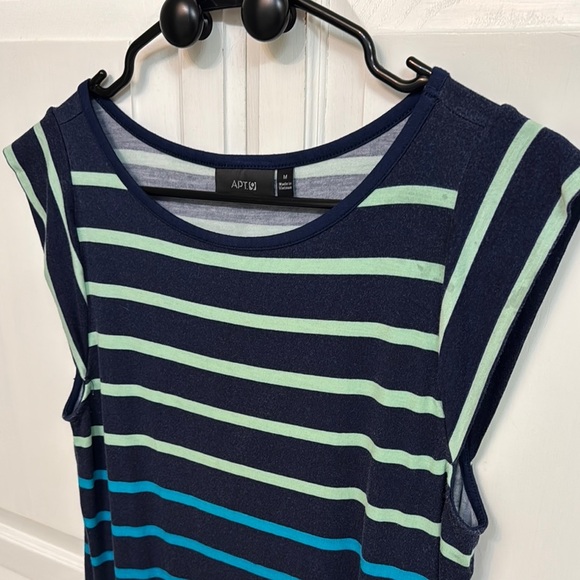 Apt. 9 Blue Striped Dress. Cap sleeve. Size M. - Picture 3 of 6
